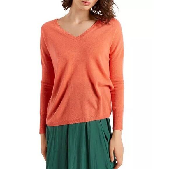 $168 LEITH Nordstrom Oversized Slouchy V-Neck Designer Sweater Boho M READ!!!! - Picture 1 of 12